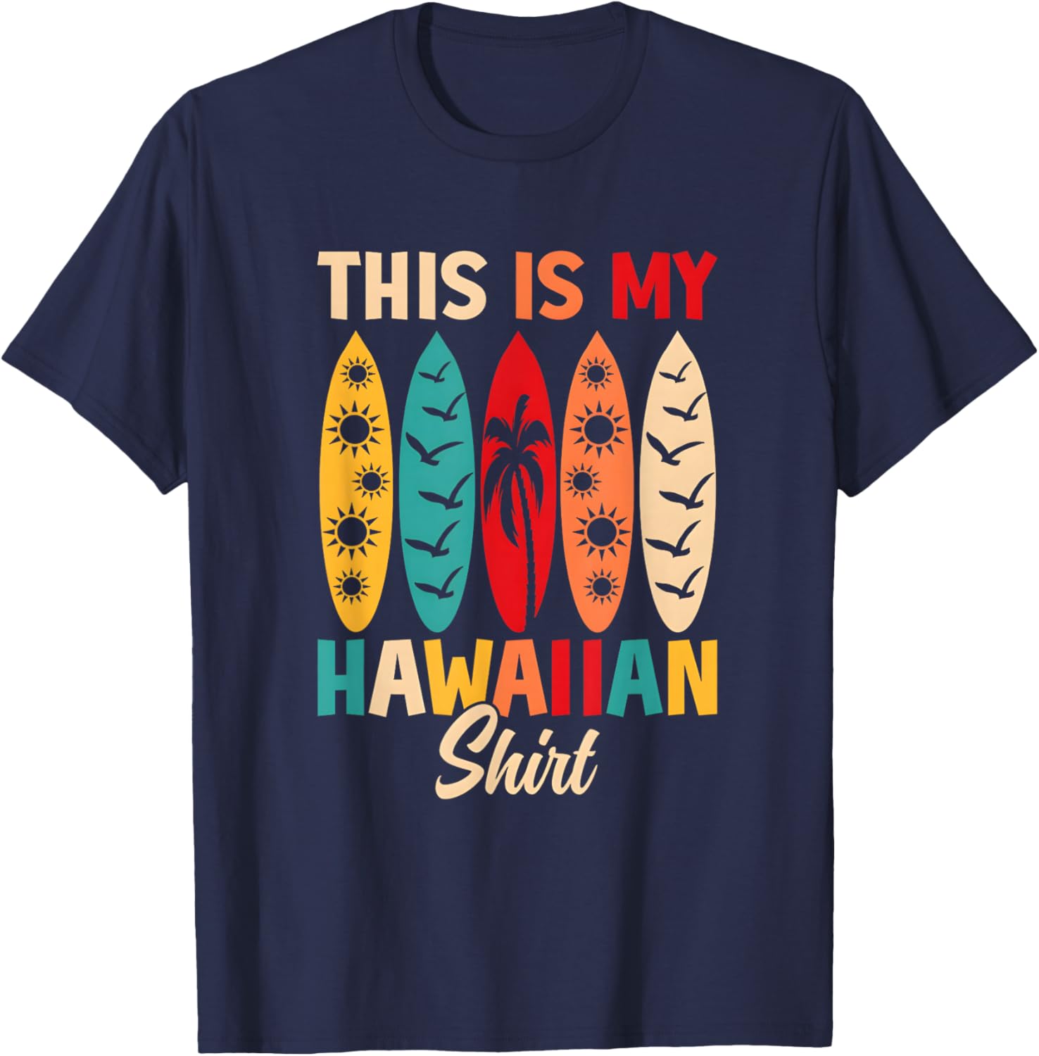 Vintage Tropical T-Shirt - T-Shirt | Navy