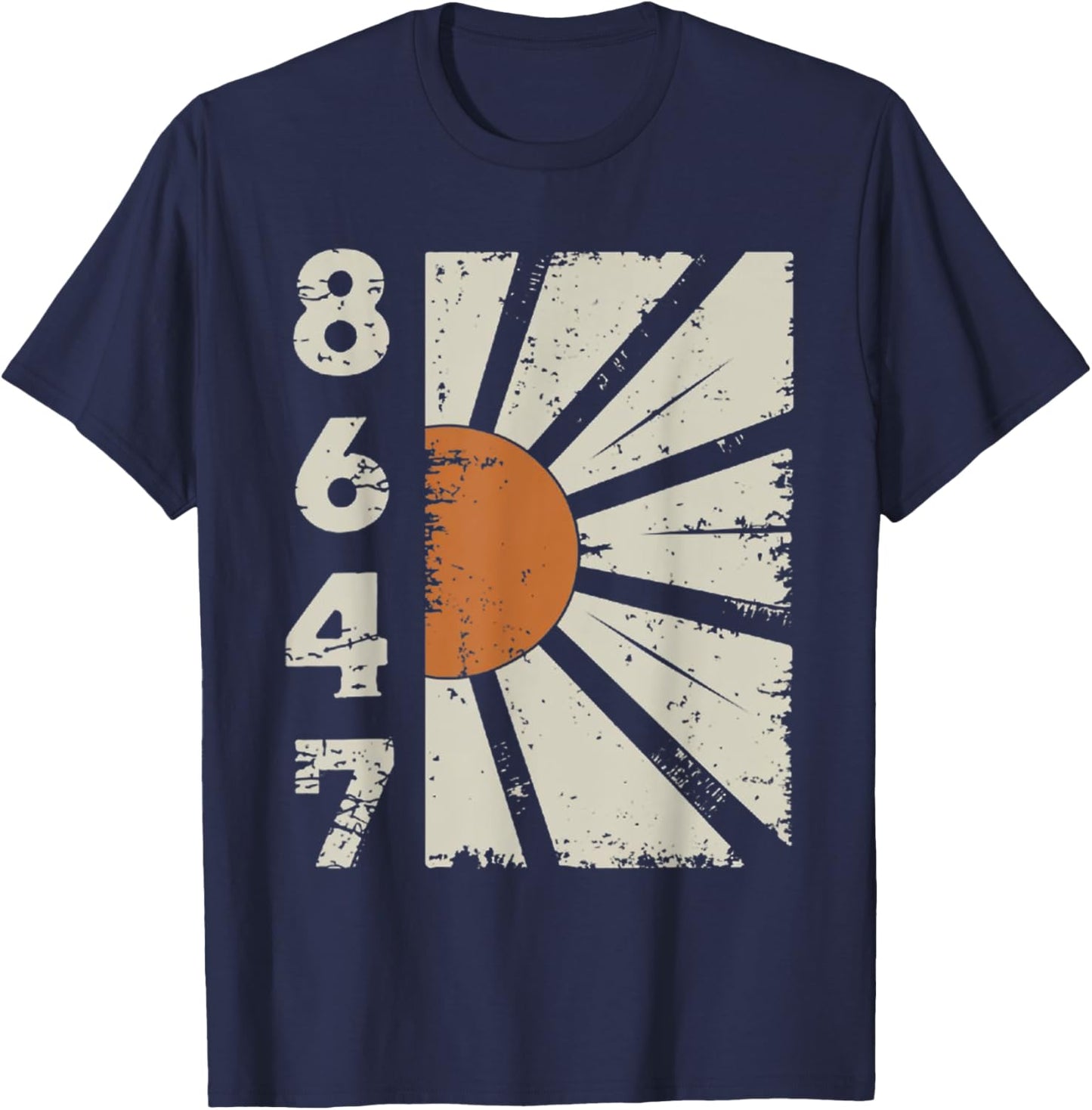 8647 Subtle Anti Trump Political Floral Boho Retro Vintage T-Shirt - T-Shirt | Navy