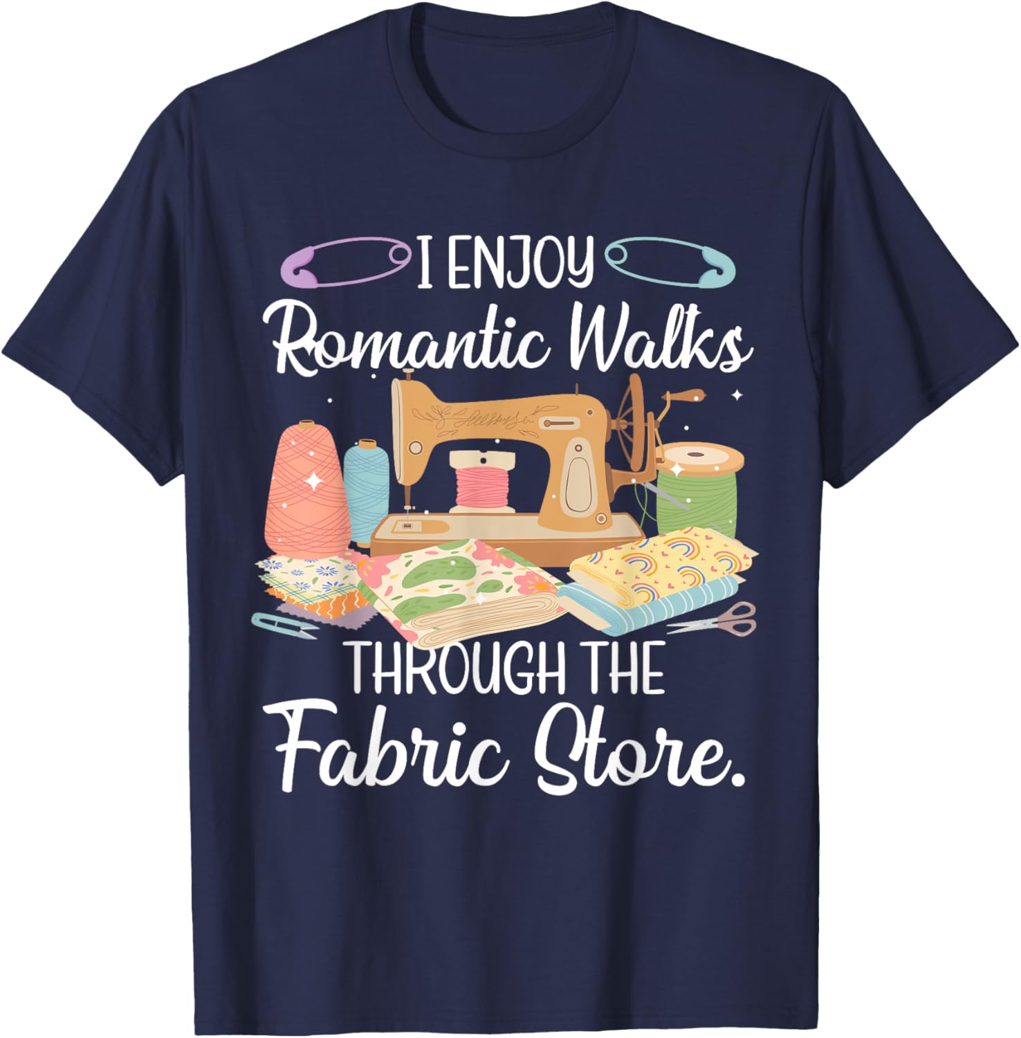 Funny Sewing Art For Mom Women Sewing Machine Quilting Sewer T-Shirt - T-Shirt | Navy