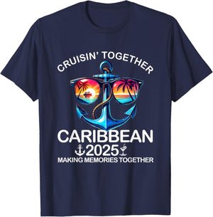 Cruisin' Together Caribbean 2025 Matching Family Vacation T-Shirt - T-Shirt | Navy