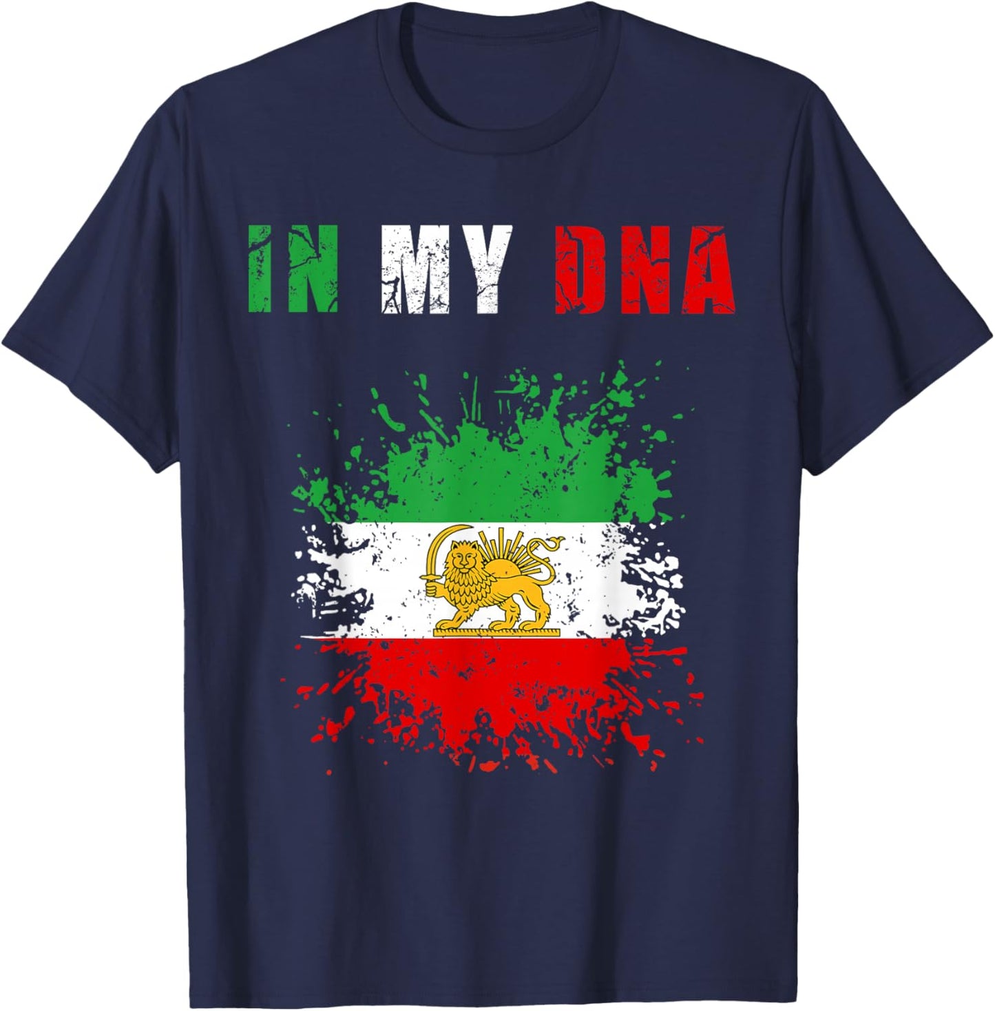 Drapeau iranien, Lion du Soleil, Persan, Iran T-Shirt - T-Shirt | Navy