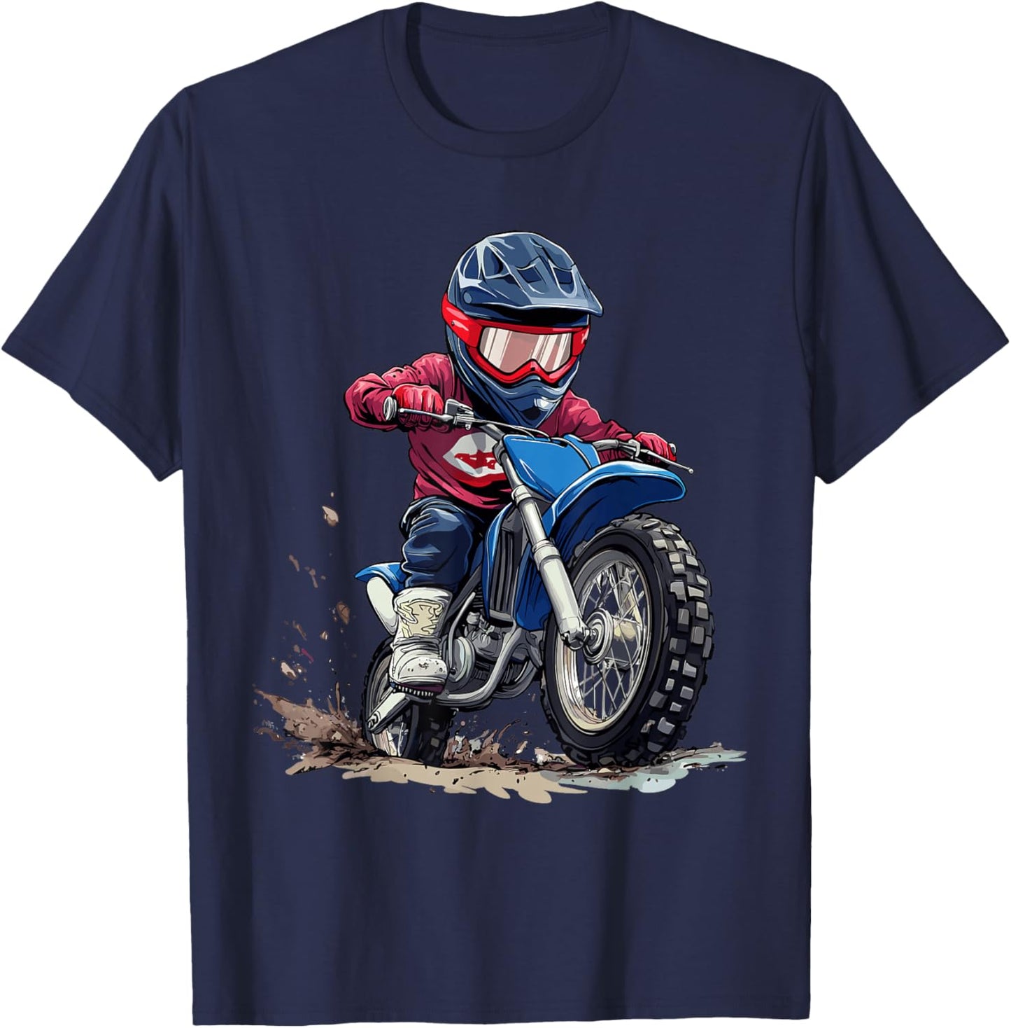 Kids Dirt Bike T-Shirt - T-Shirt | Navy