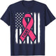 Fight Breast Cancer Shirts Breast Cancer Flag Shirt T-Shirt - T-Shirt | Navy