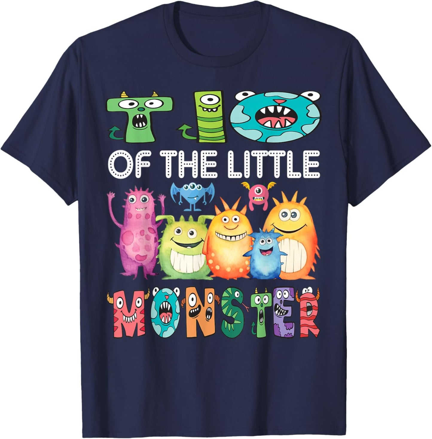 Tio Of The Little Monster Kids 1St Birthday Party T-Shirt - T-Shirt | Navy