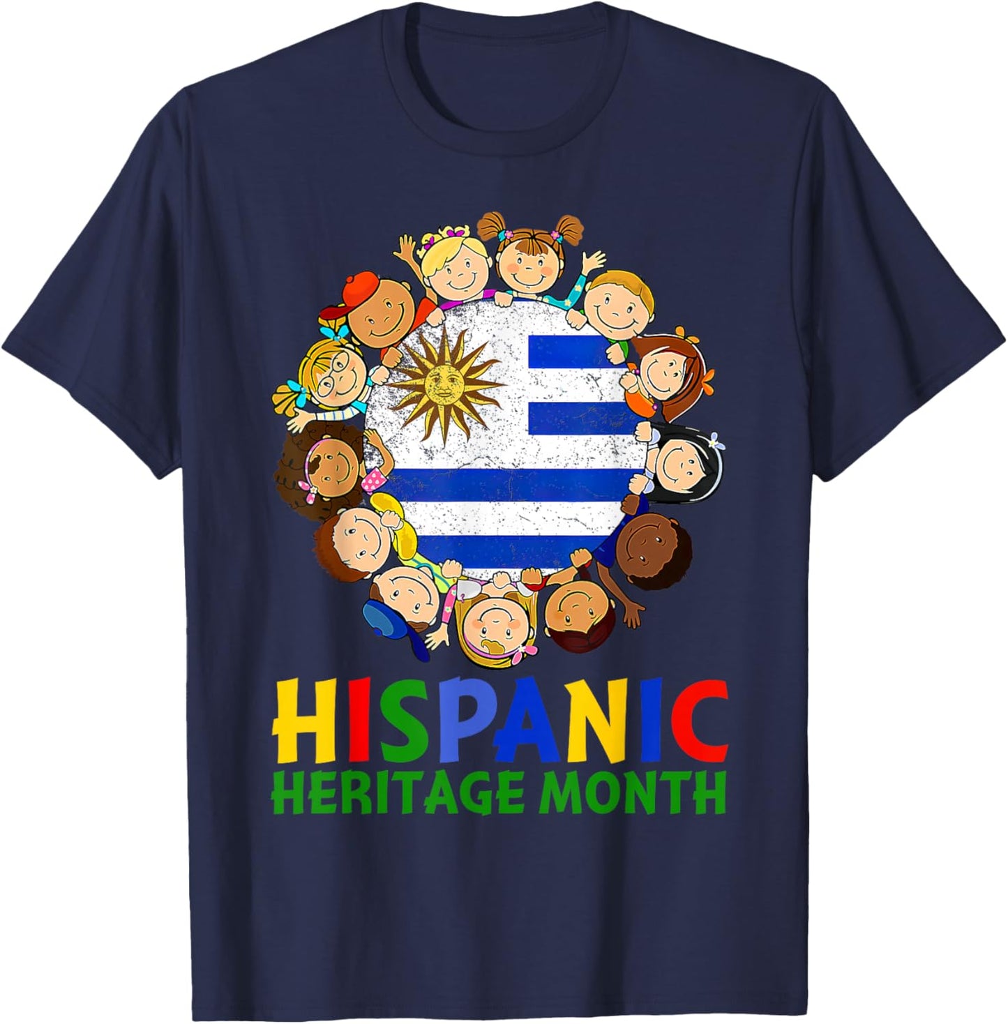 Hispanic Heritage Month Uruguay Kids Boys Girls T-Shirt - T-Shirt | Navy
