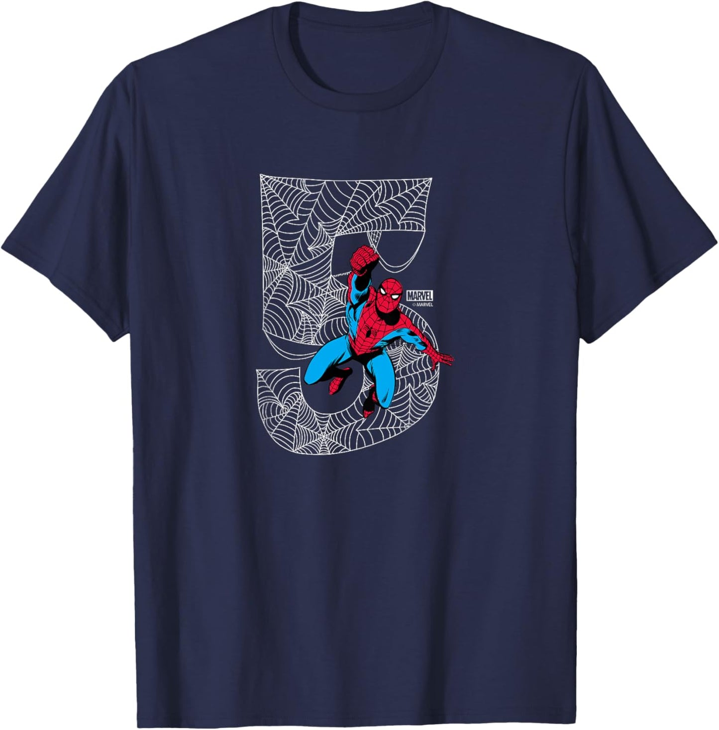 Kids Spider-Man - 5th Birthday T-Shirt - T-Shirt | Navy