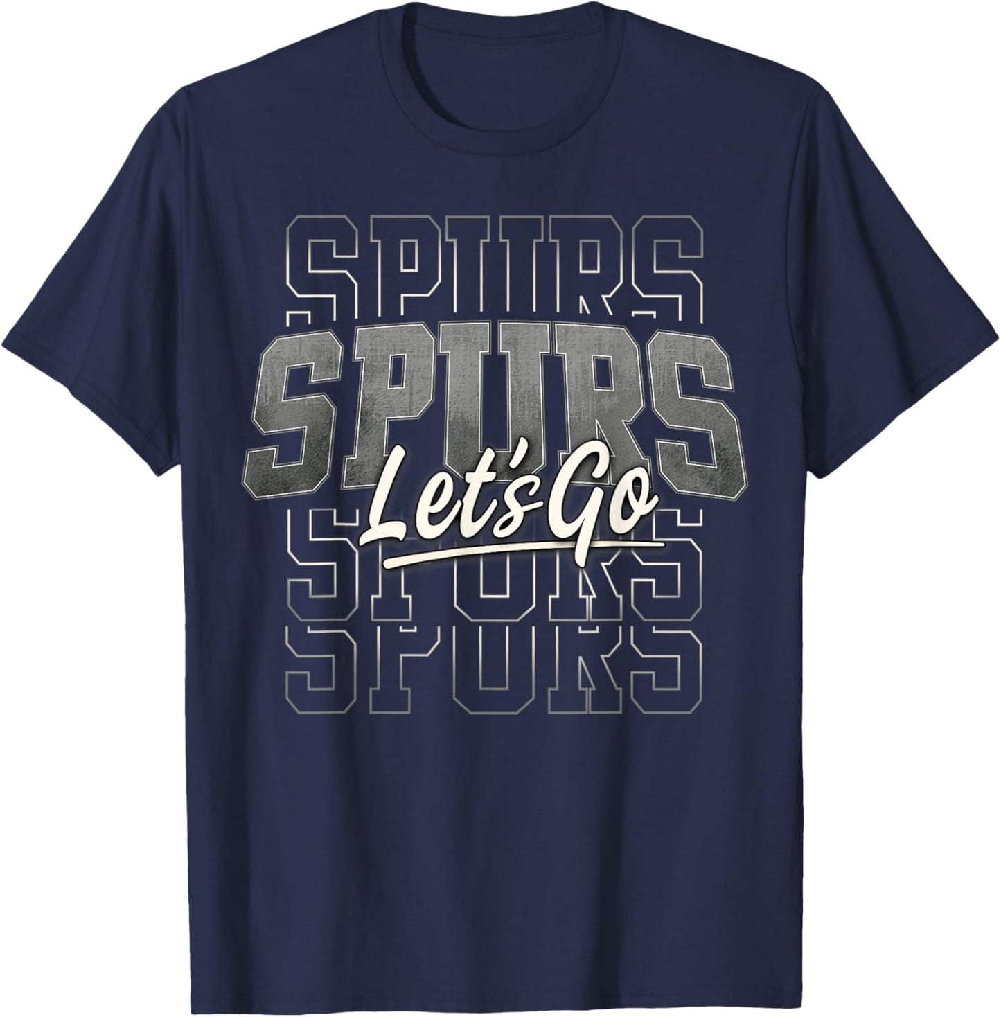 Spurs Let's go N B A Apparel Design T-Shirt - T-Shirt | Navy