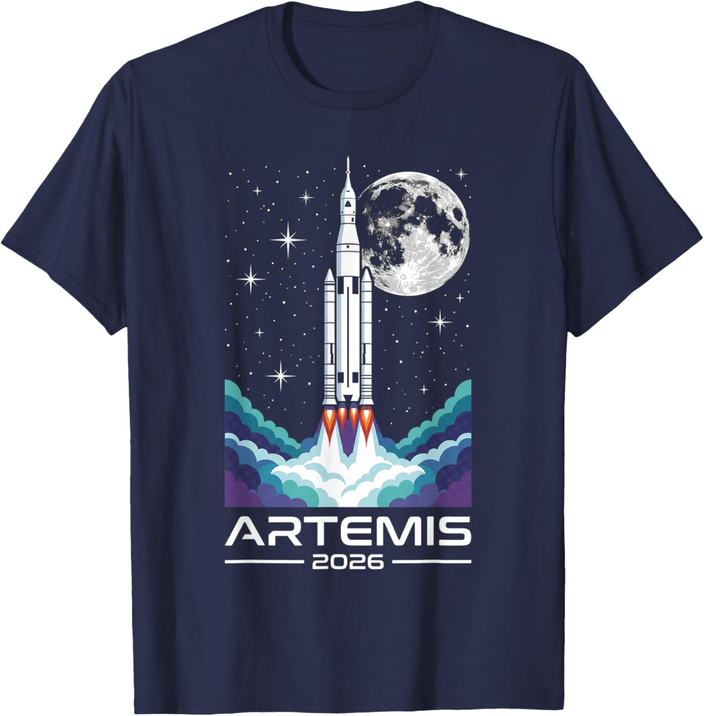 Artemis II Back to the Moon Lunar Mission T-Shirt - T-Shirt | Navy