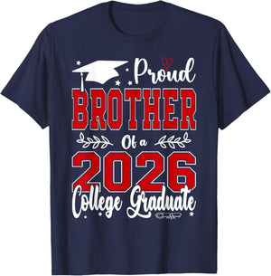 Proud Brother of A 2026 College Graduate for Graduation T-Shirt - T-Shirt | Navy