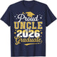 Proud Uncle of a Class of 2026 Graduate Senior Graduation T-Shirt - T-Shirt | Navy