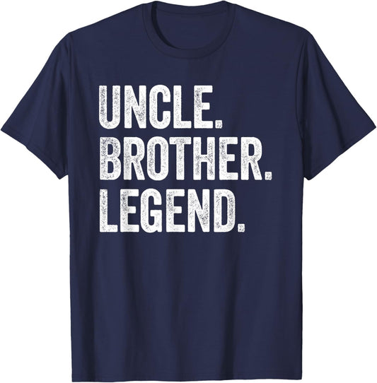 Uncle Brother Legend - Vintage Distressed Bold Uncle Graphic T-Shirt - T-Shirt | Navy