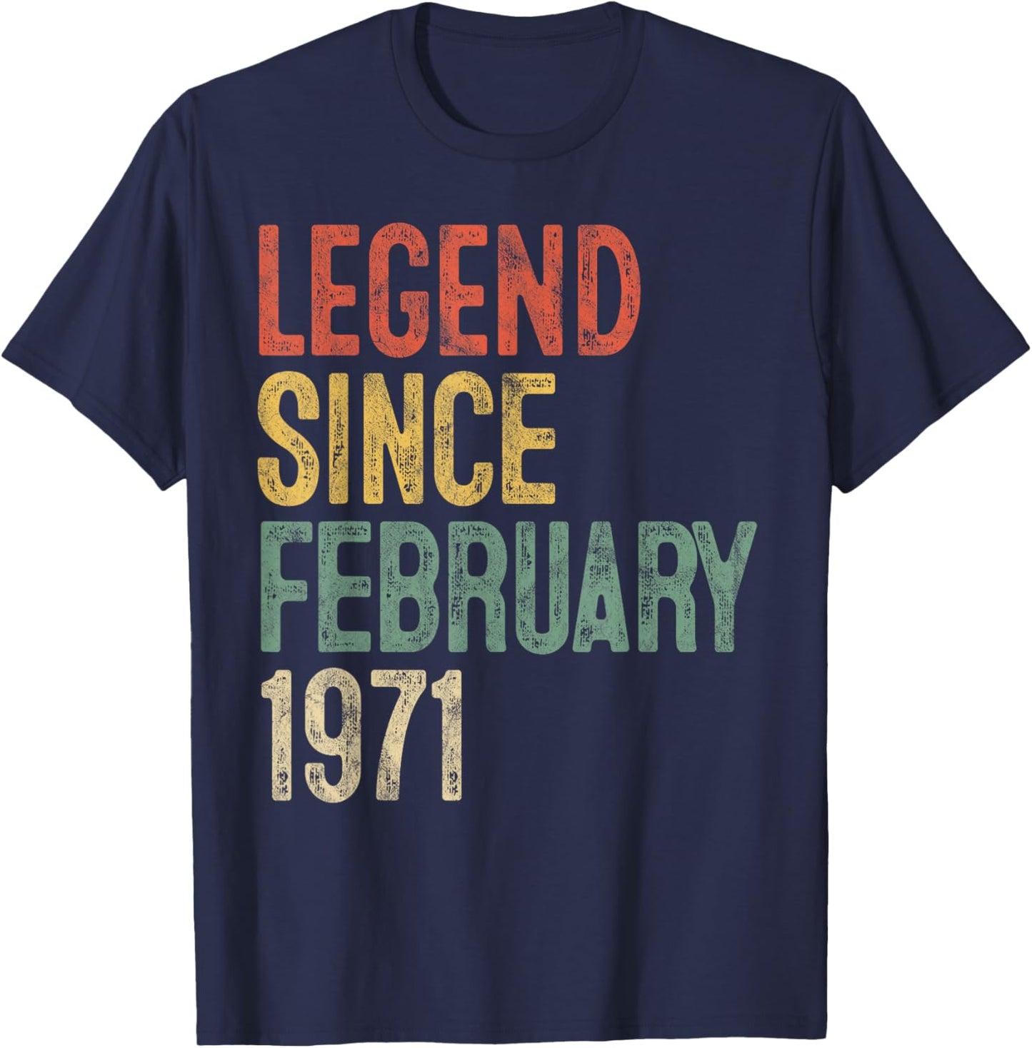 Legend February 1971 55th Birthday Men Women 55 Year Old T-Shirt - T-Shirt | Navy