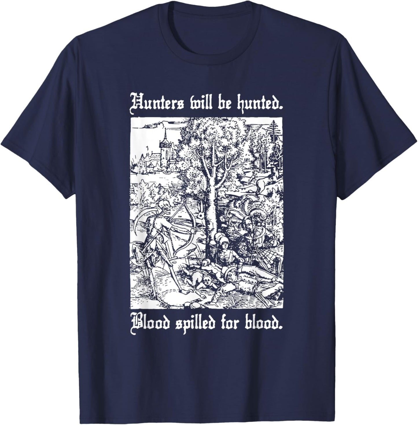 Hunters will be Hunted Animal Liberation T-Shirt - T-Shirt | Navy