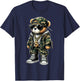 Camo Hip Hop Teddy Bear Camouflage T-Shirt - T-Shirt | Navy