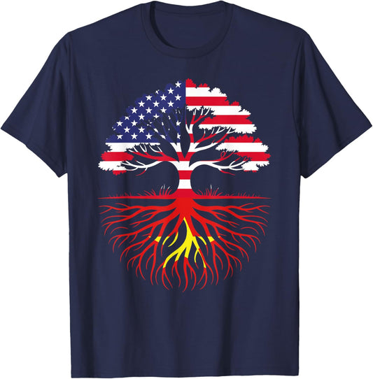 American Grown Vietnamese Roots Flag Heritage T-Shirt - T-Shirt | Navy