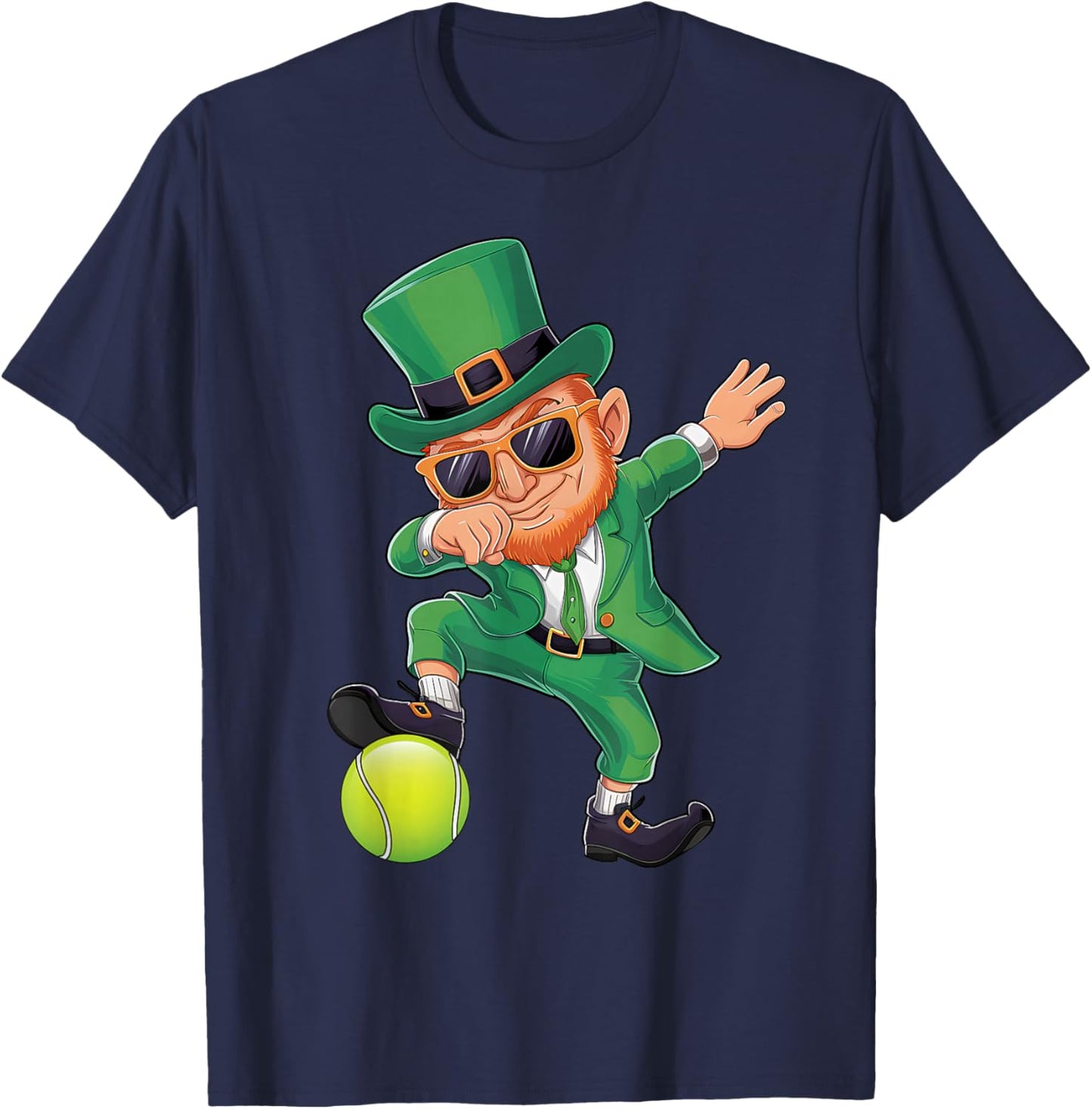 Dabbing Leprechaun St Patricks Day Boys Men Tennis Sport T-Shirt - T-Shirt | Navy