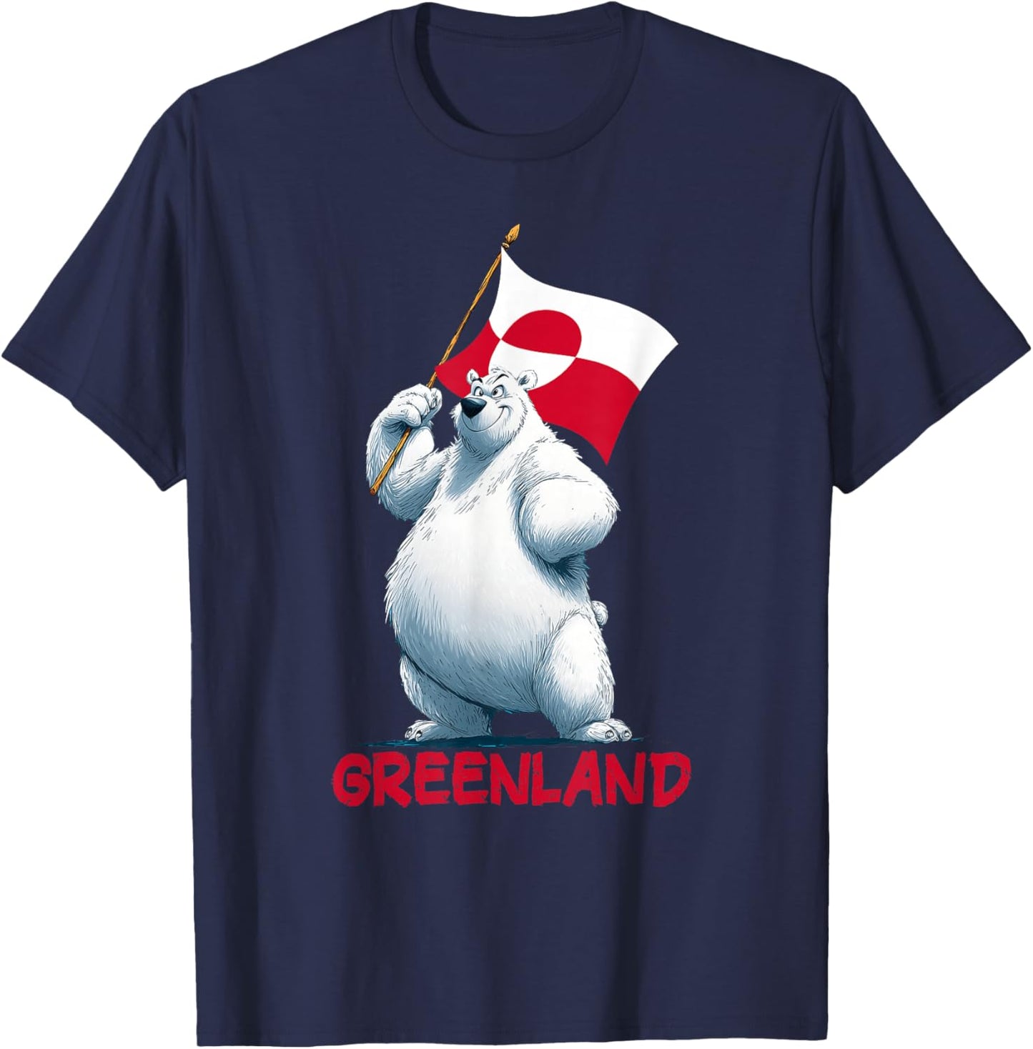 Cool Patriotic Polar Bear with Greenland Colours Costume T-Shirt - T-Shirt | Navy