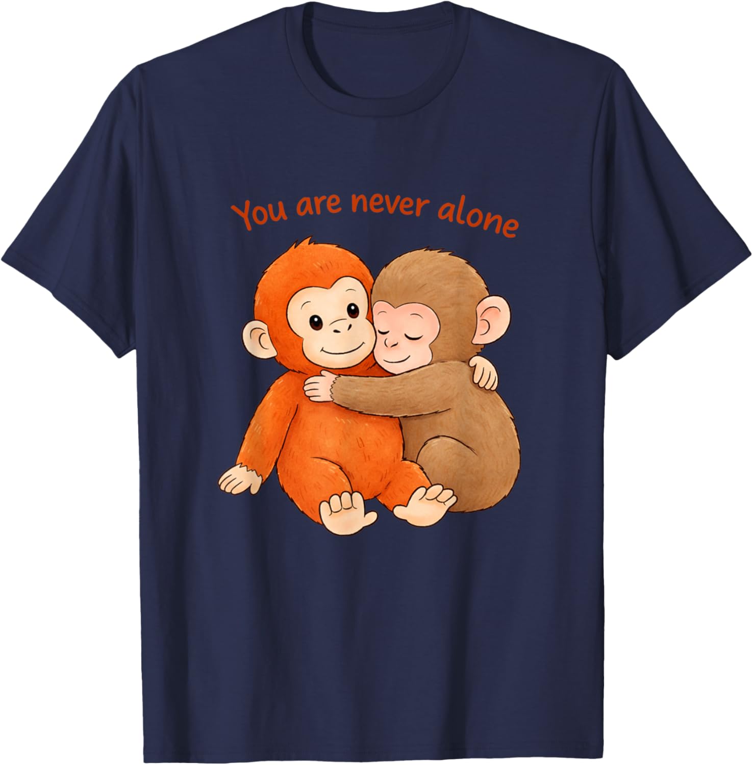 You are Never Alone Baby Monkey Punch Team Punch T-Shirt - T-Shirt | Navy
