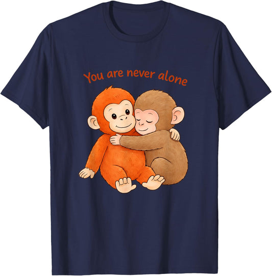 You are Never Alone Baby Monkey Punch Team Punch T-Shirt - T-Shirt | Navy
