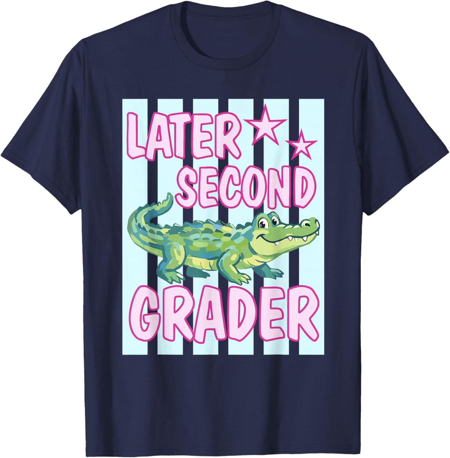 Gator Later Second Grader Last Day School End of School Year T-Shirt - T-Shirt | Navy
