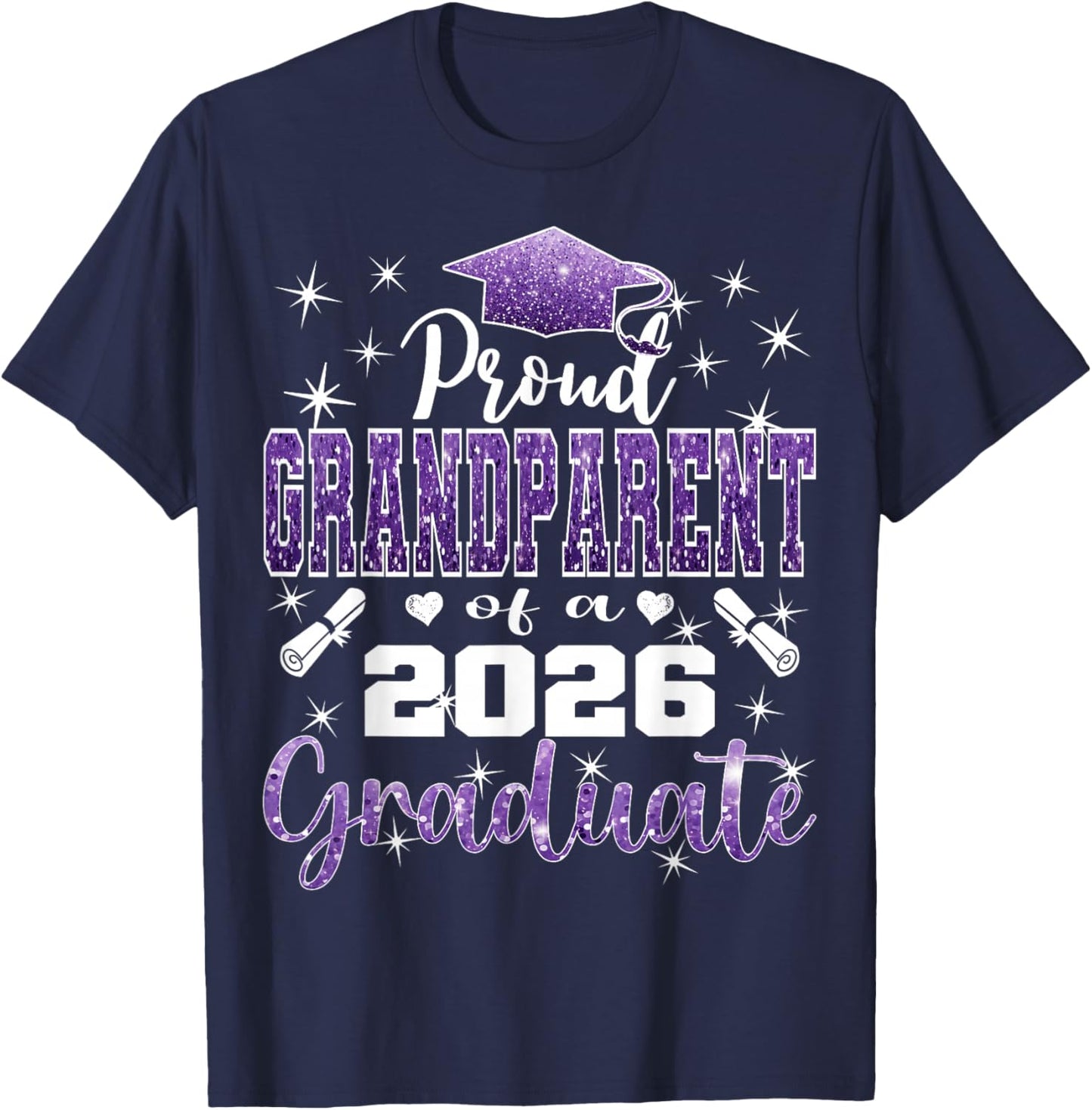 Super Proud Grandparent of 2026 Graduate Graduation Family T-Shirt - T-Shirt | Navy