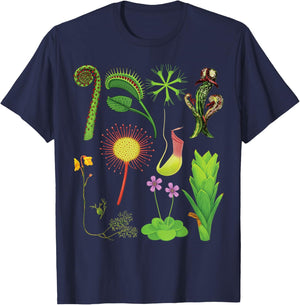 Carnivorous Plants Chart Venus Flytrap, Pitcher Plant T-Shirt - T-Shirt | Navy