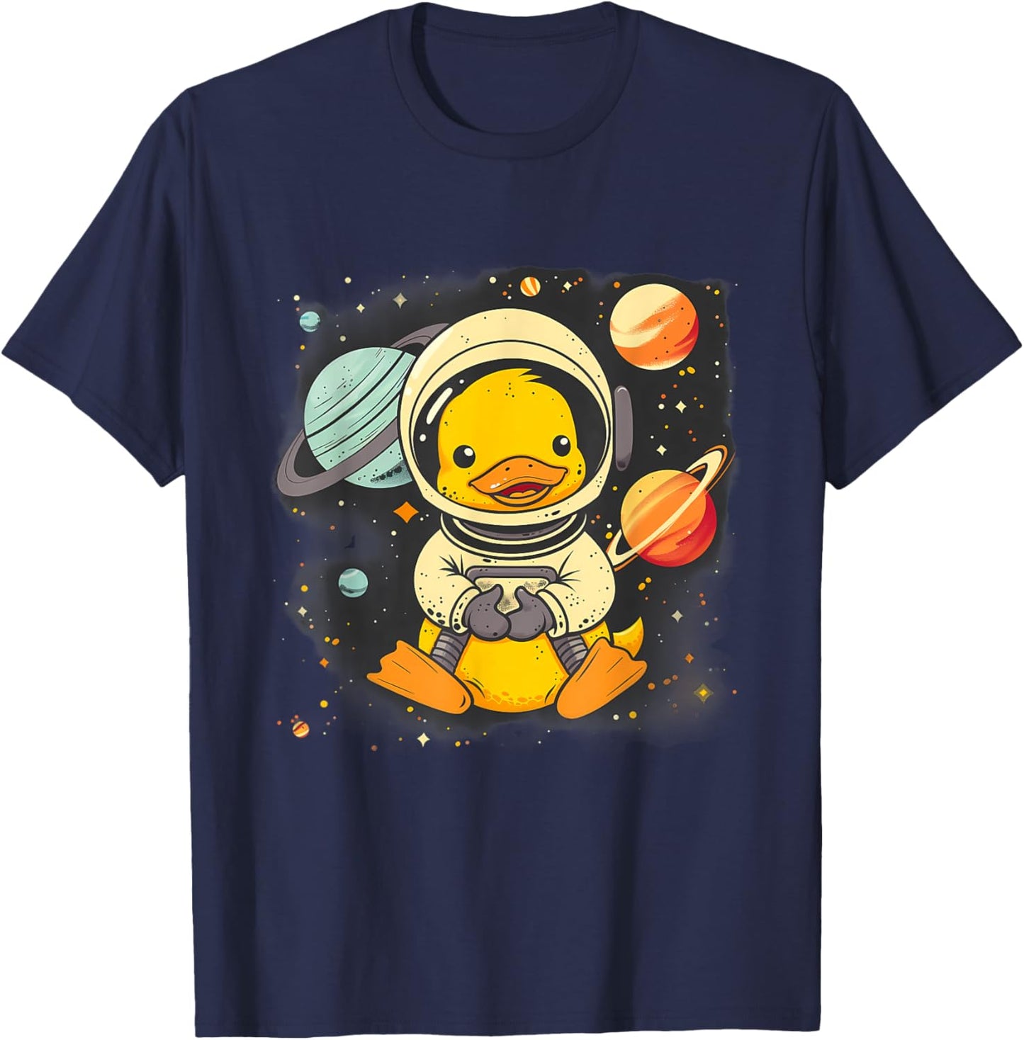 Rubber Duck Planet Astronaut Science Space Rubber Duck Lover T-Shirt - T-Shirt | Navy