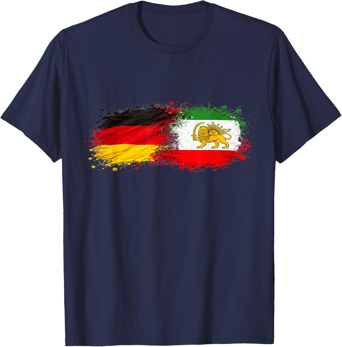 Iran & Germany Together, Half German, Half Iranian T-Shirt - T-Shirt | Navy