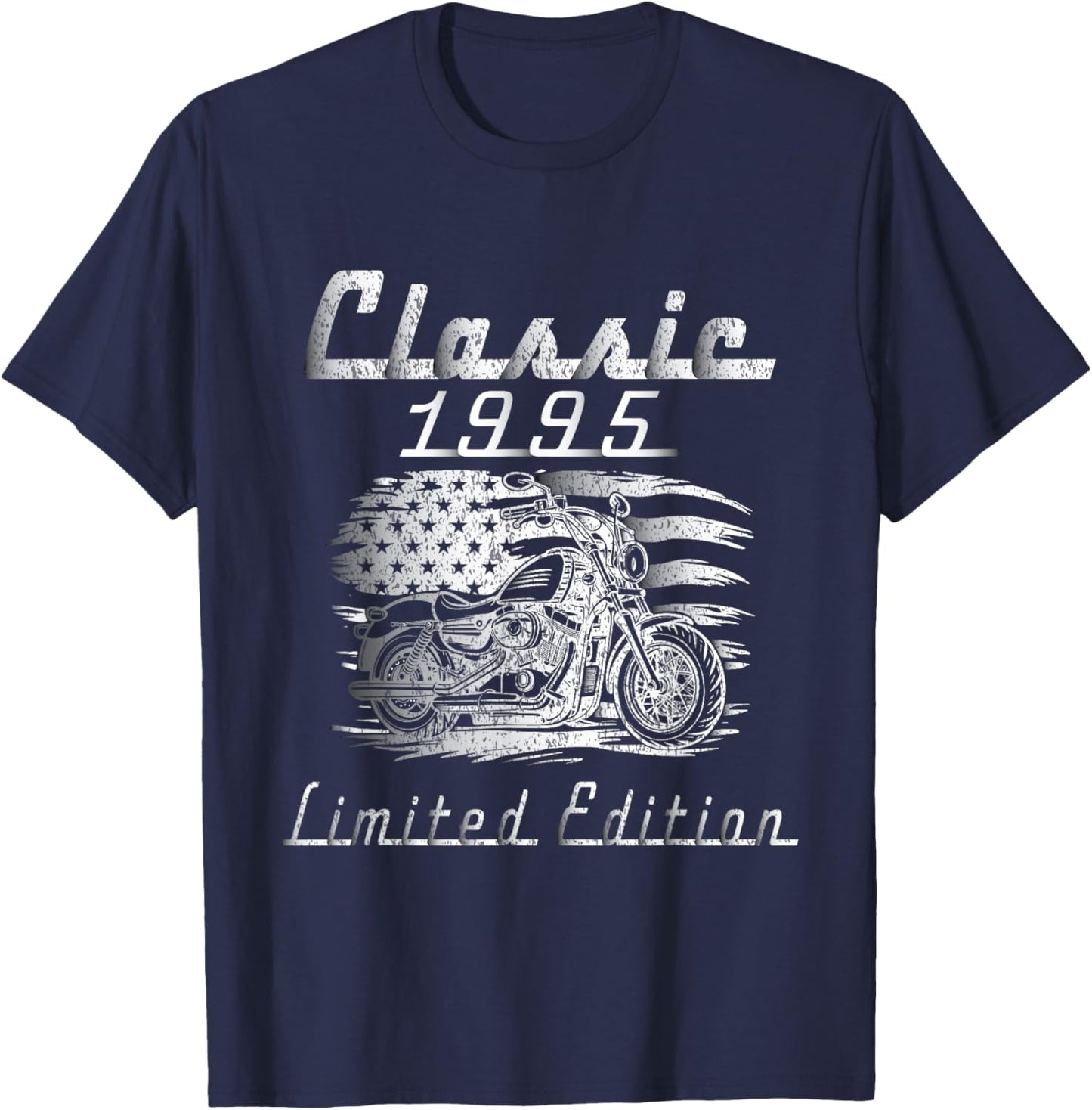 Classic 1995 Limited Edition Retro Motorcycle 30th Birthday T-Shirt - T-Shirt | Navy