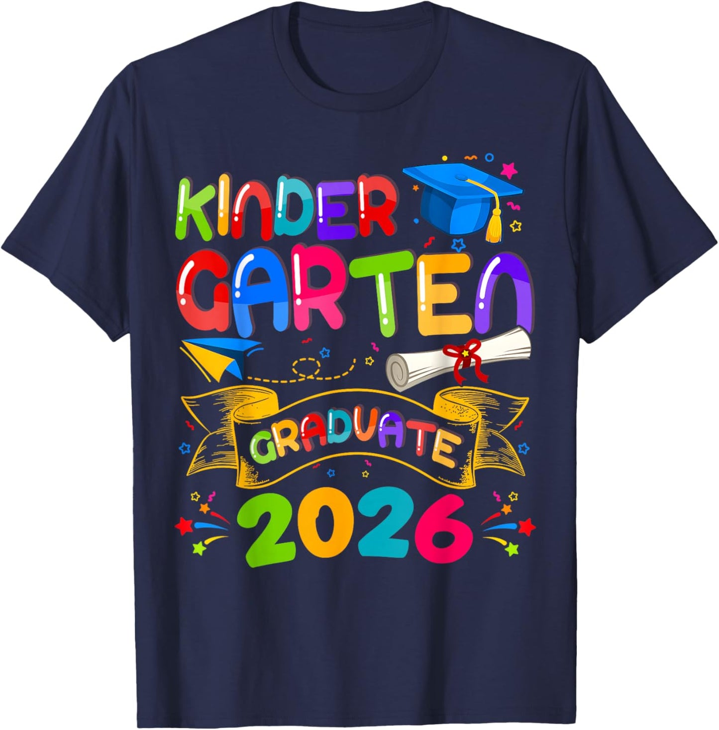 Kindergarten Graduation 2026 Graduate Kids Boys Girls T-Shirt - T-Shirt | Navy
