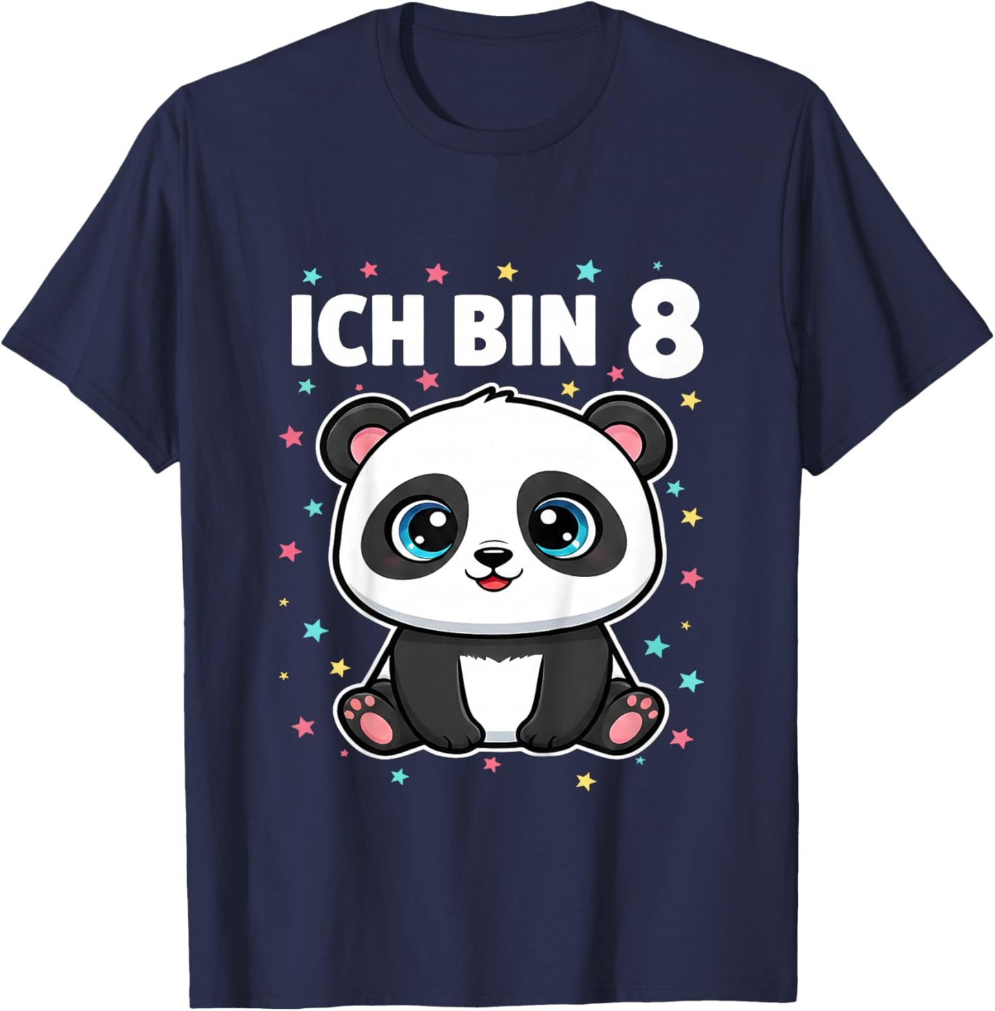 Ich Bin 8 - Süßes Panda Kindergeburtstag Junge Mädchen T-Shirt - T-Shirt | Navy