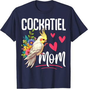 Cockatiel Mom Funny Bird Lover Women Parrot Mom Mother's Day T-Shirt - T-Shirt | Navy