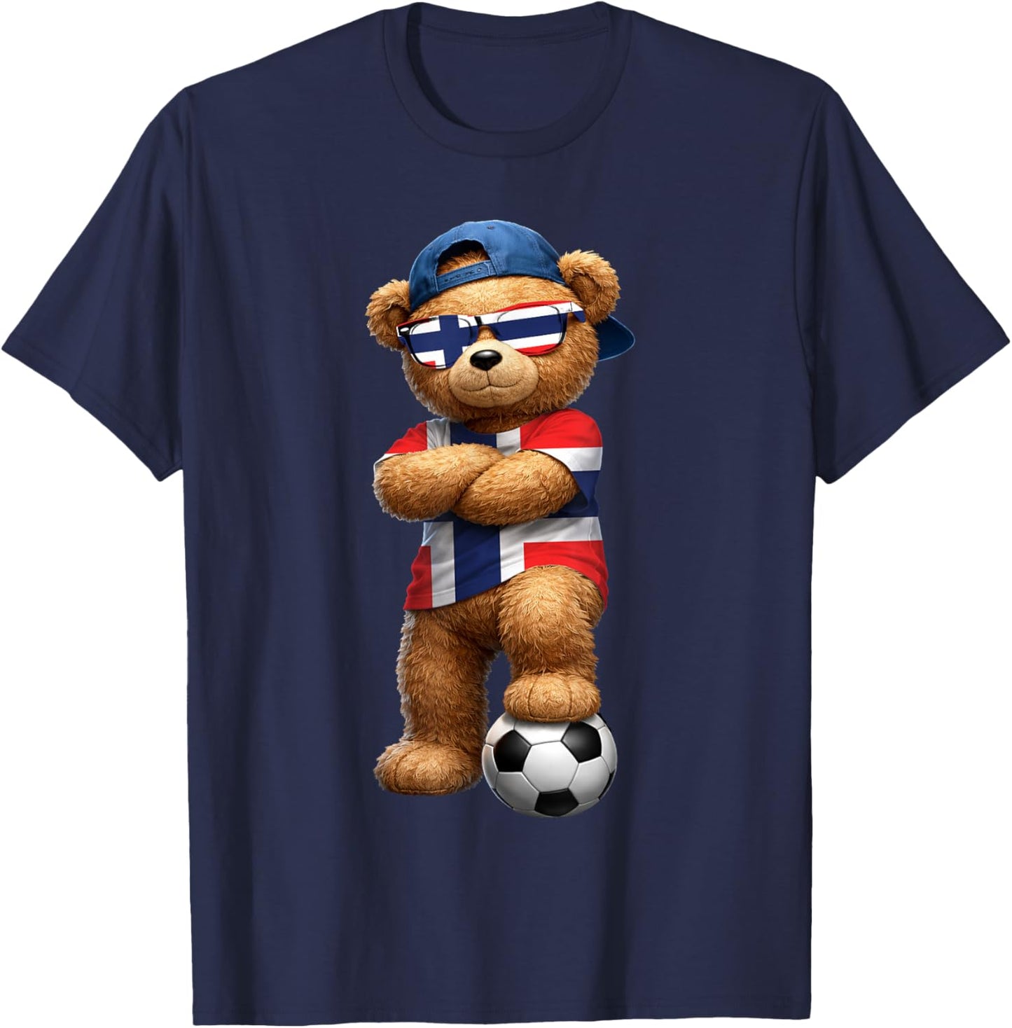 Norwegian Flag Teddy Player Sports Outfit for Norway T-Shirt - T-Shirt | Navy