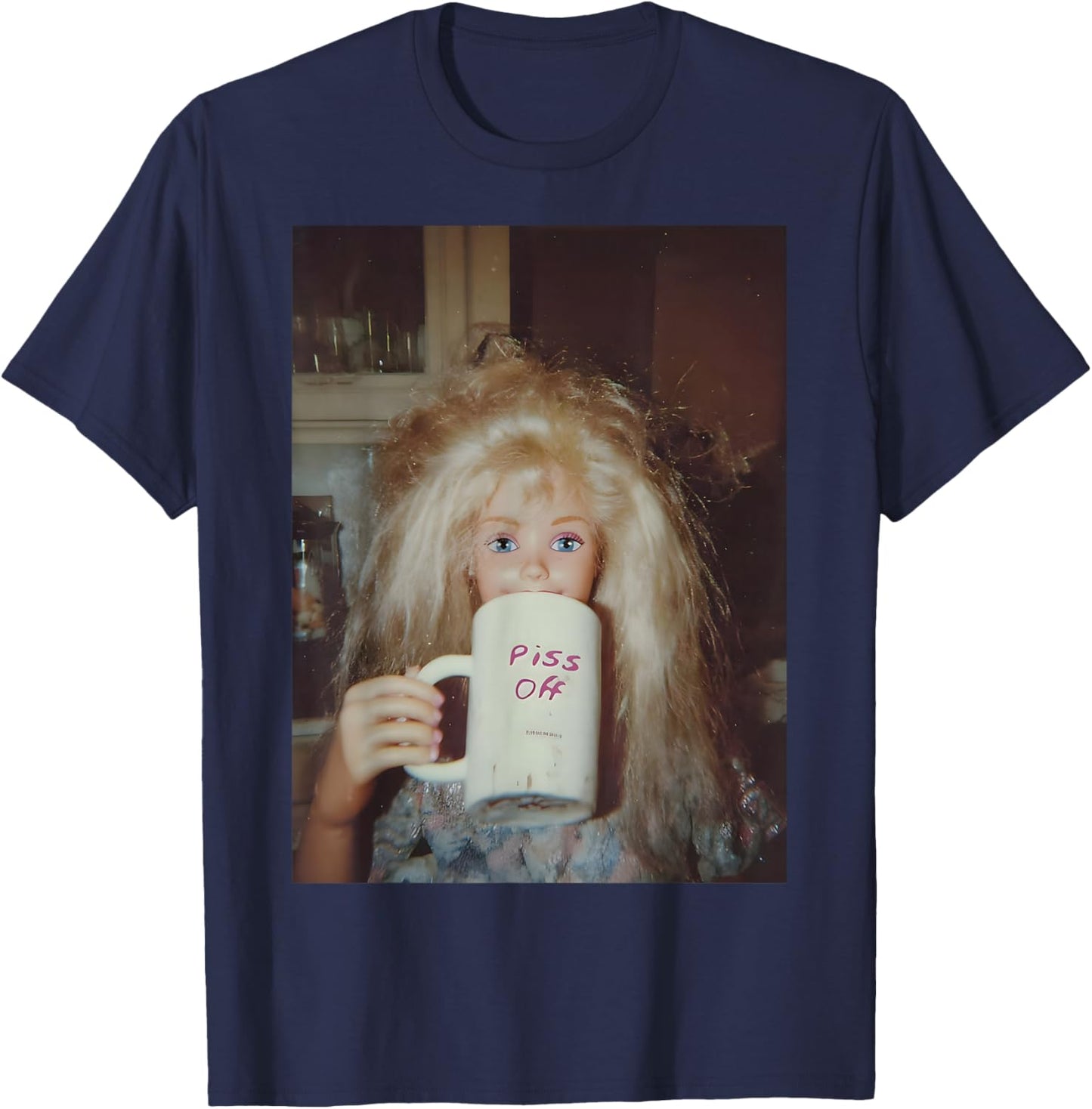 Distressed Doll Face Meme T-Shirt - T-Shirt | Navy