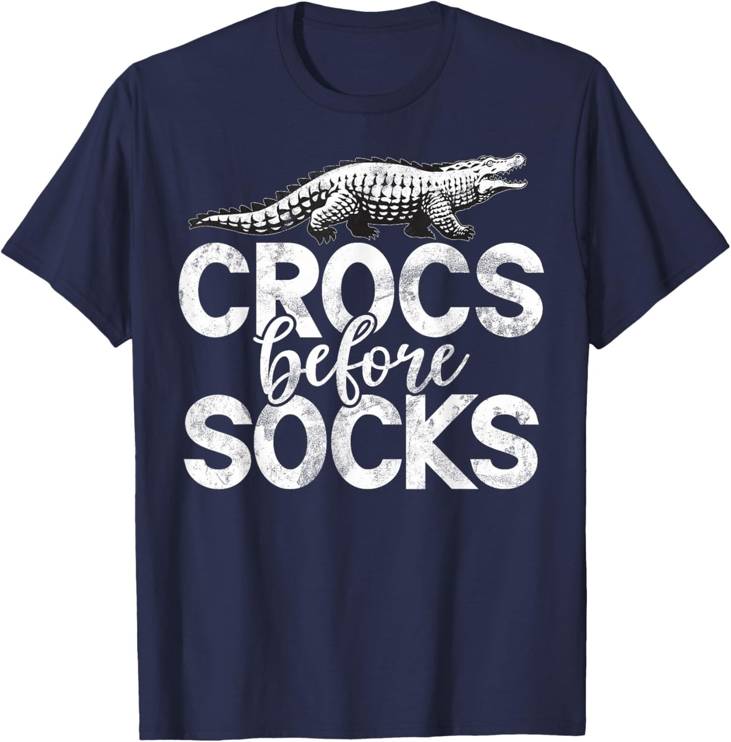 Crocs Before Socks Crocodile T-Shirt - T-Shirt | Navy
