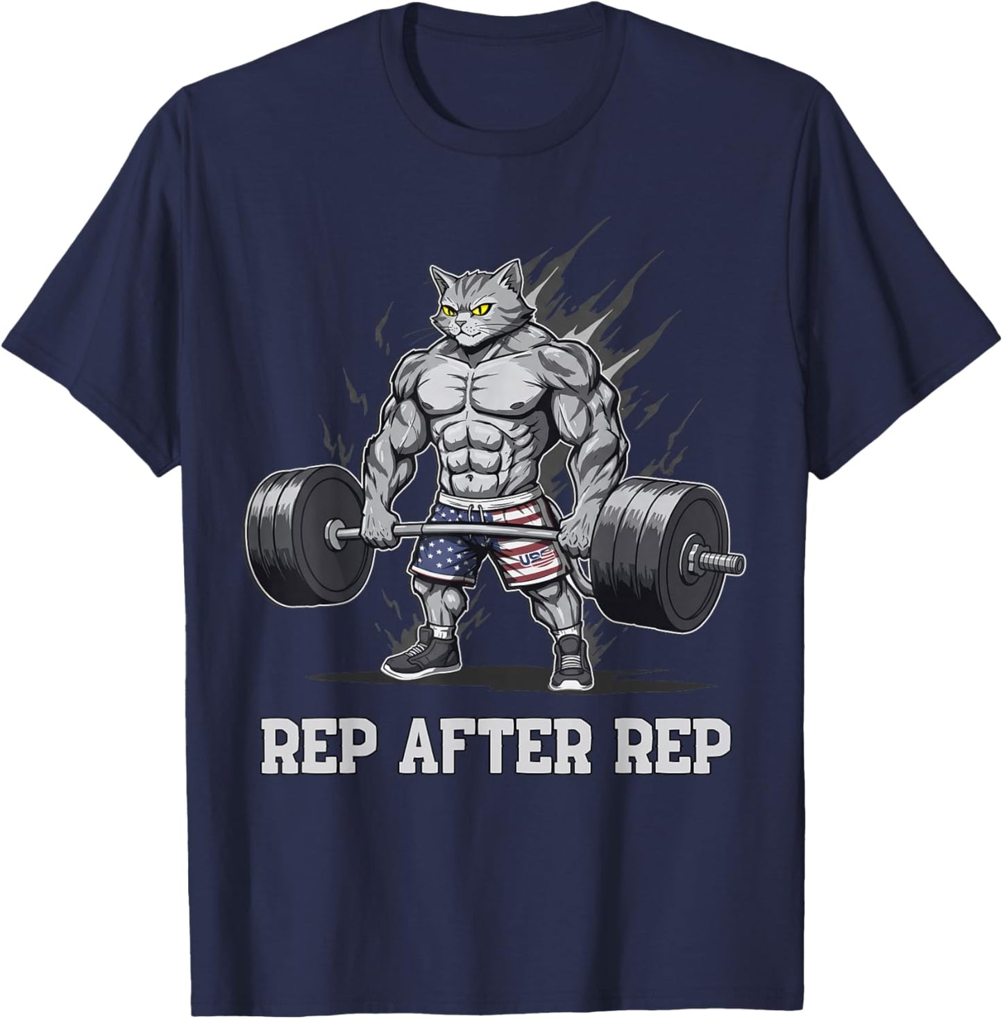 Anime Cat Pump Covers Gym Men Women Workout T-Shirt - T-Shirt | Navy