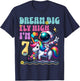 Astronaut Unicorn 7th Birthday 7 Years Space Galaxy T-Shirt - T-Shirt | Navy