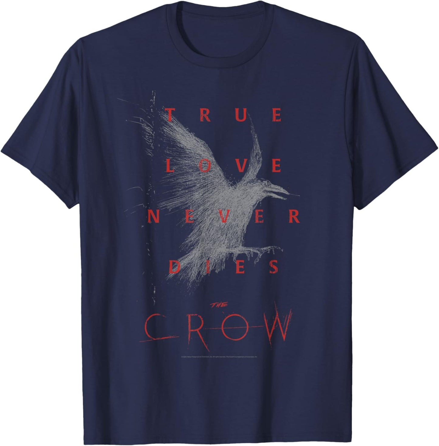 The Crow Official - Movie Themed - Black - Small T-Shirt - T-Shirt | Navy