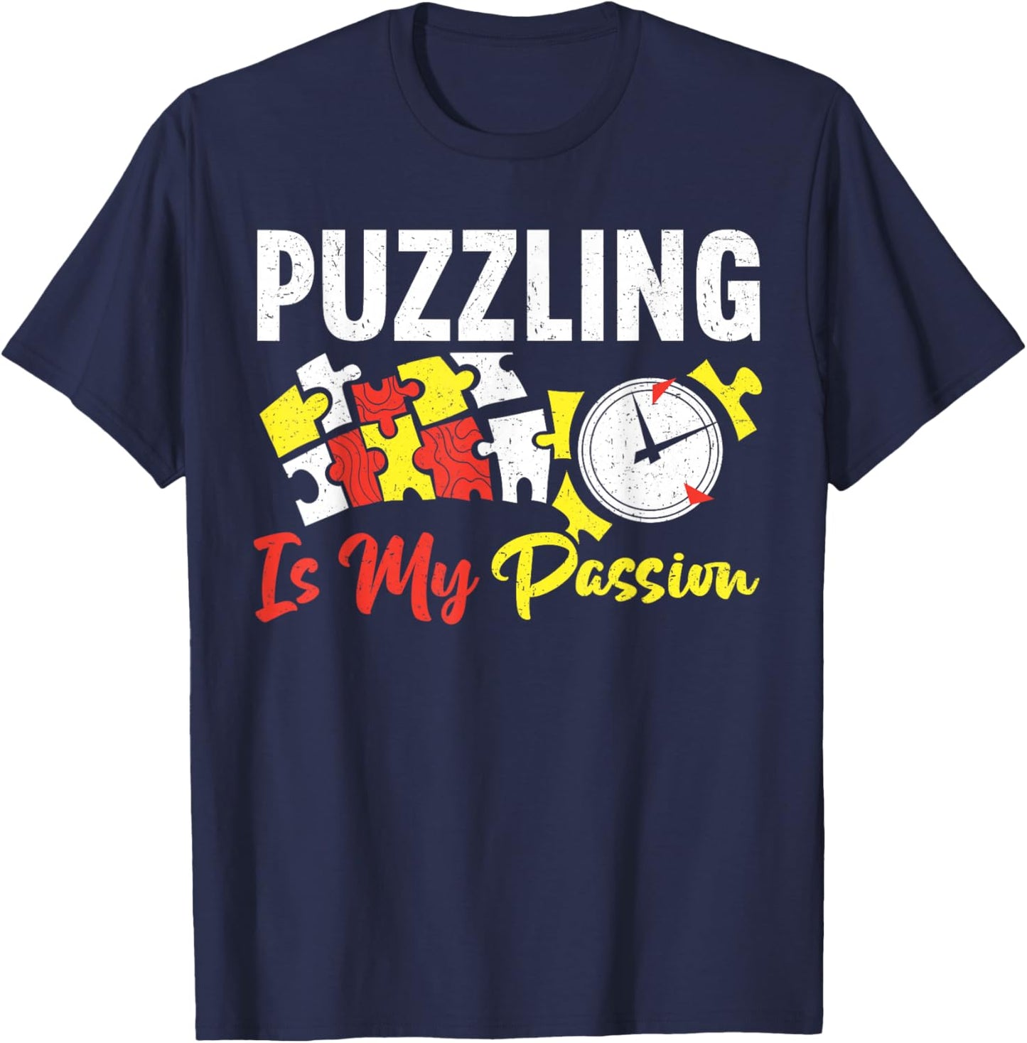 Puzzling Is My Passion Funny Puzzling T-Shirt - T-Shirt | Navy