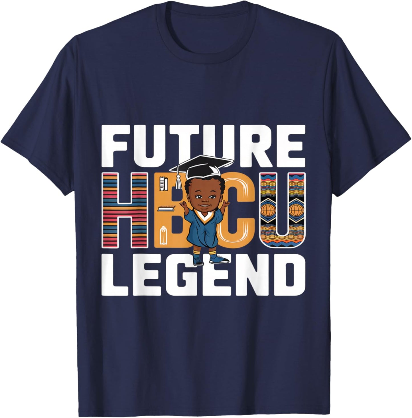 Future HBCU Grad Black Boy Graduation HBCU Black History Kid T-Shirt - T-Shirt | Navy