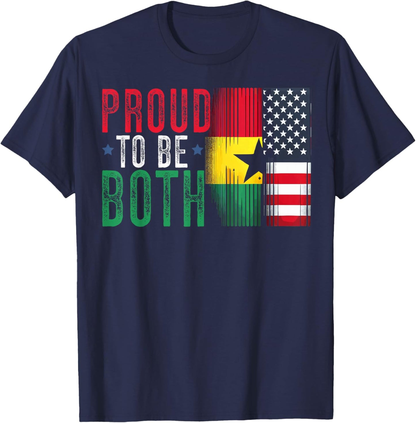 Half Ghanaian Half American USA Flag Ghana America T-Shirt - T-Shirt | Navy