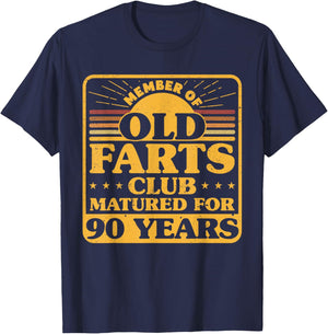 90th Birthday Men Old Farts Club Matured for 90 Years T-Shirt - T-Shirt | Navy