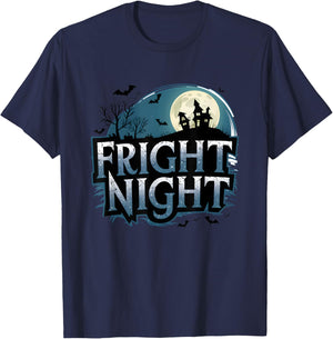 Fright Night Halloween Haunted House T-Shirt - T-Shirt | Navy
