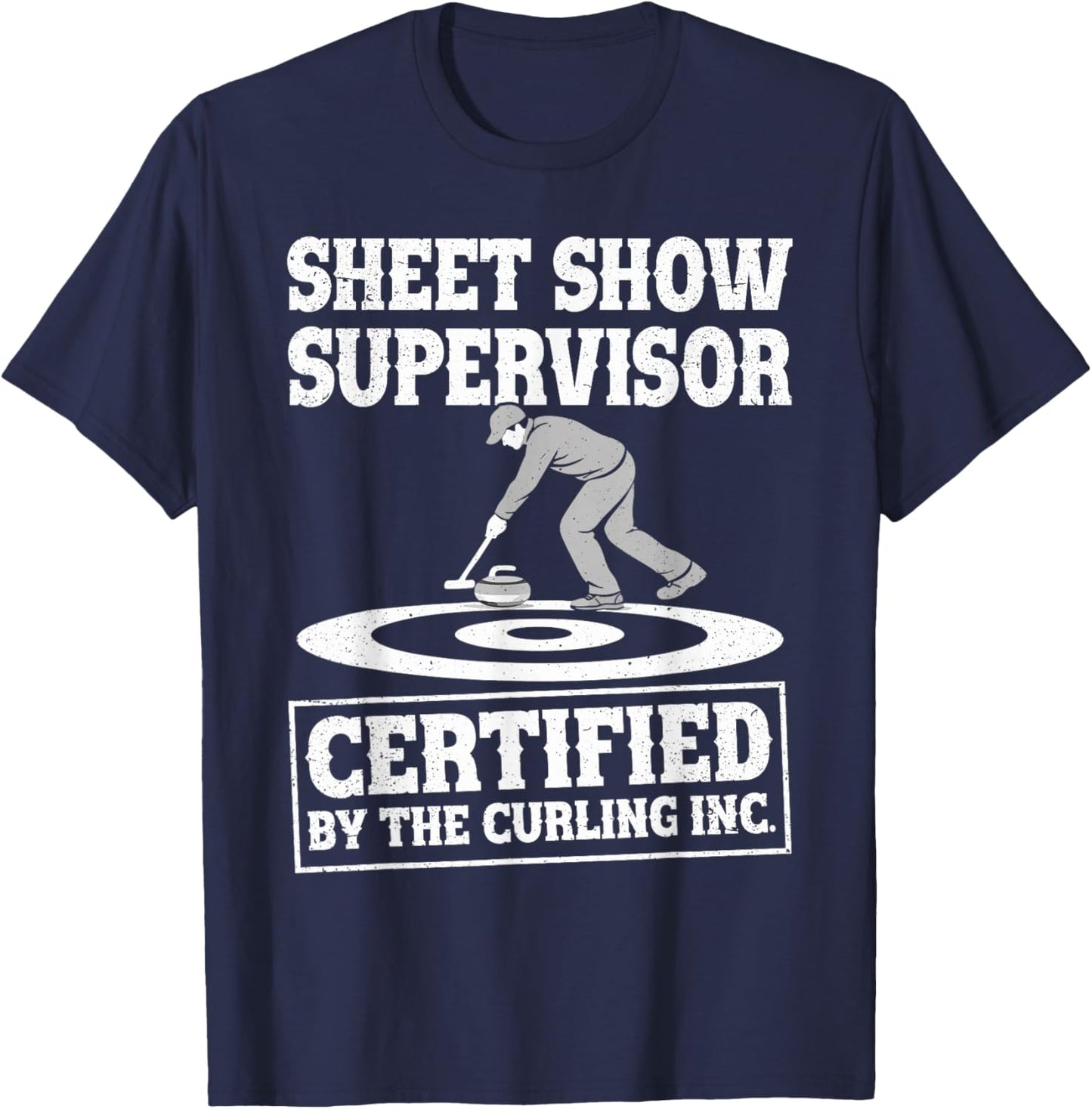 Funny Curling Sport Curler T-Shirt - T-Shirt | Navy