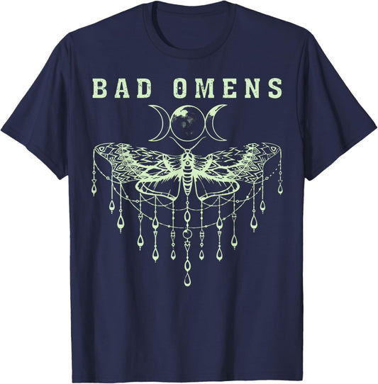 Retro Vintage Bad Omens Moth Men Kids Youth T-Shirt - T-Shirt | Navy