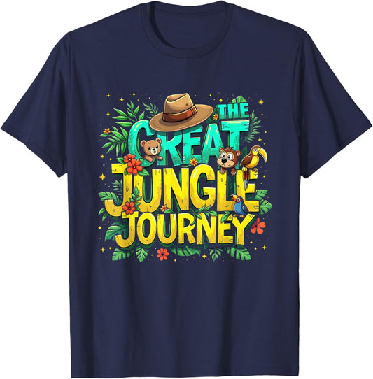 Retro The Great Jungle Journey Adventure Theme VBS Costume T-Shirt - T-Shirt | Navy