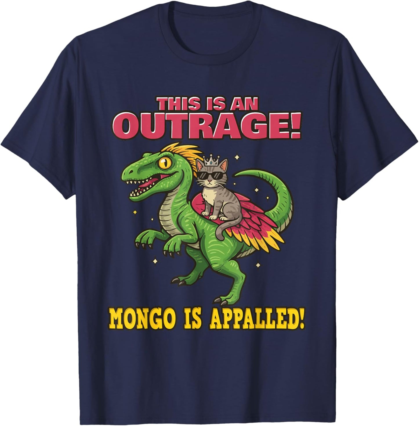Mongo is Appalled, Princesse Chat chevauchant Dinosaure Cadeaux T-Shirt - T-Shirt | Navy