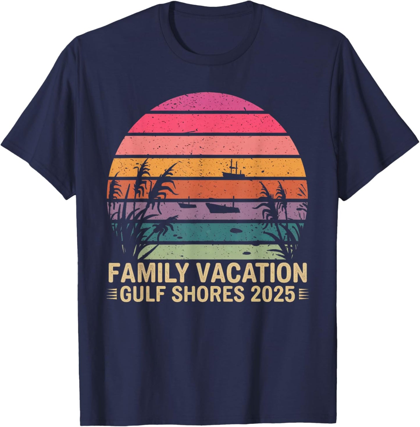 Family Vacation Gulf Shores 2025 Alabama Vacation 2025 T-Shirt - T-Shirt | Navy