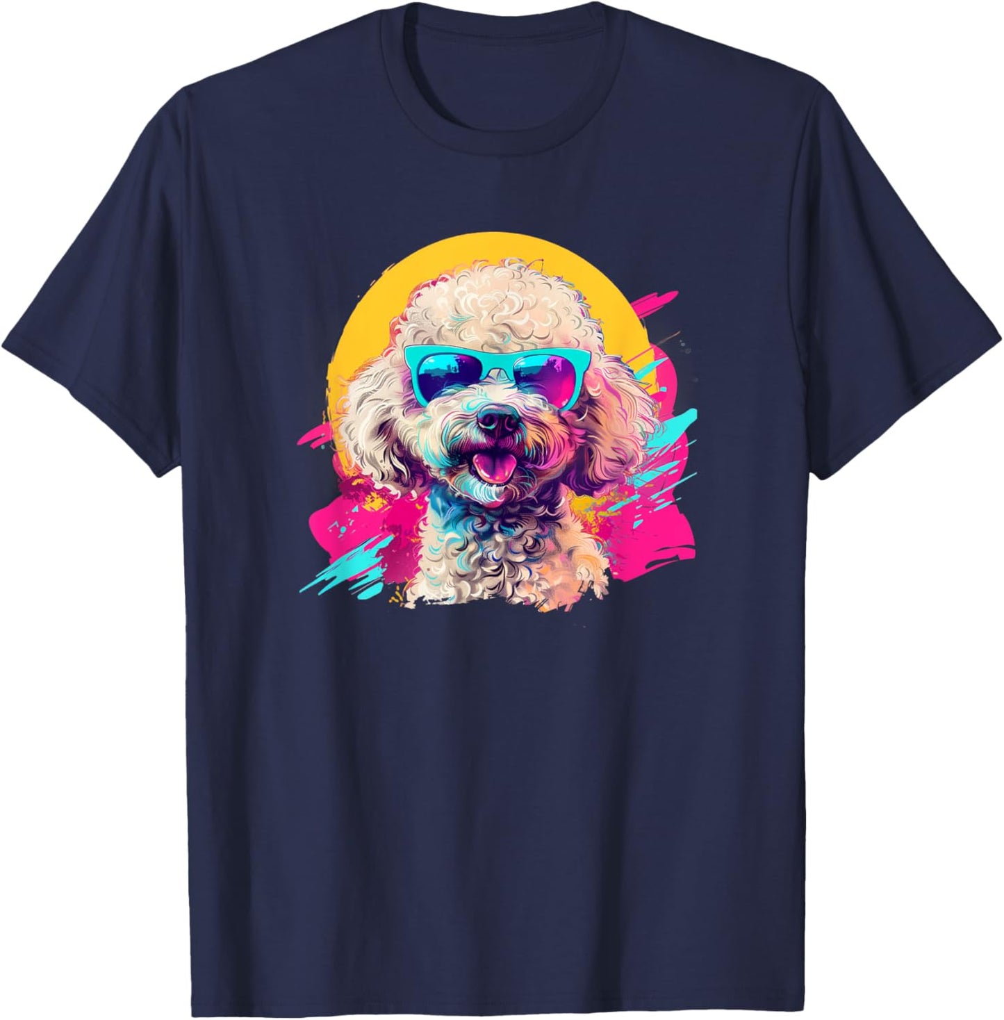 Cute Funny Retro Vintage 80s Poodle Lover T-Shirt - T-Shirt | Navy