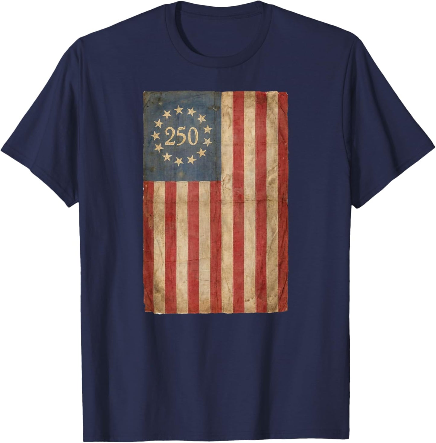 250 Years Vintage Betsy Ross Flag T-Shirt - T-Shirt | Navy